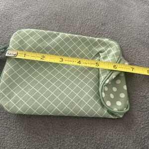 Two cosmetic bags 1)Green and 2)flowered patterned Women's Bags